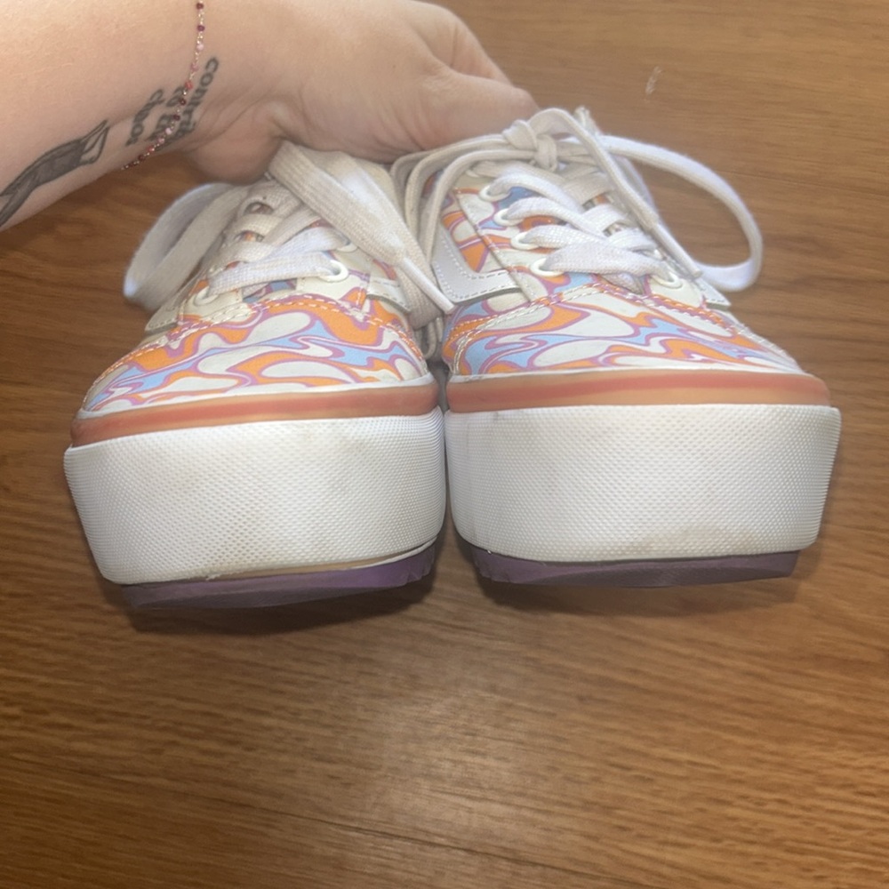 Vans Orange and Purple Platform Sneakers Retro Style - Picture 6 of 8